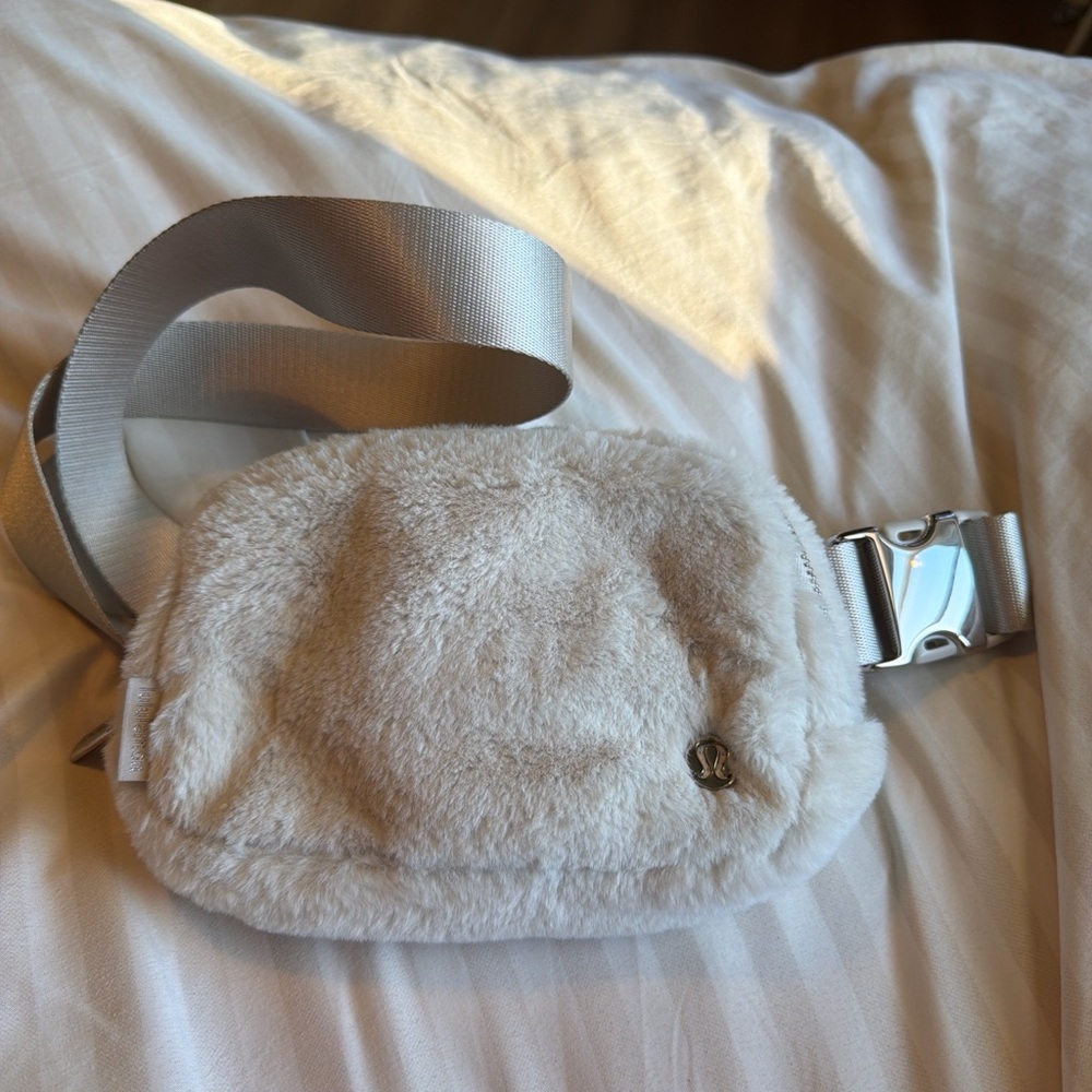 lululemon athletica Faux Fur Crossbody Belt Bag in Light Beige